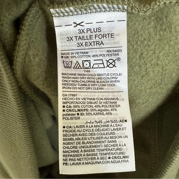 NWT old navy Women’s 3X Olive Green Lace Up Pullover Sweatshirt Top Casual Plus - Picture 6 of 6
